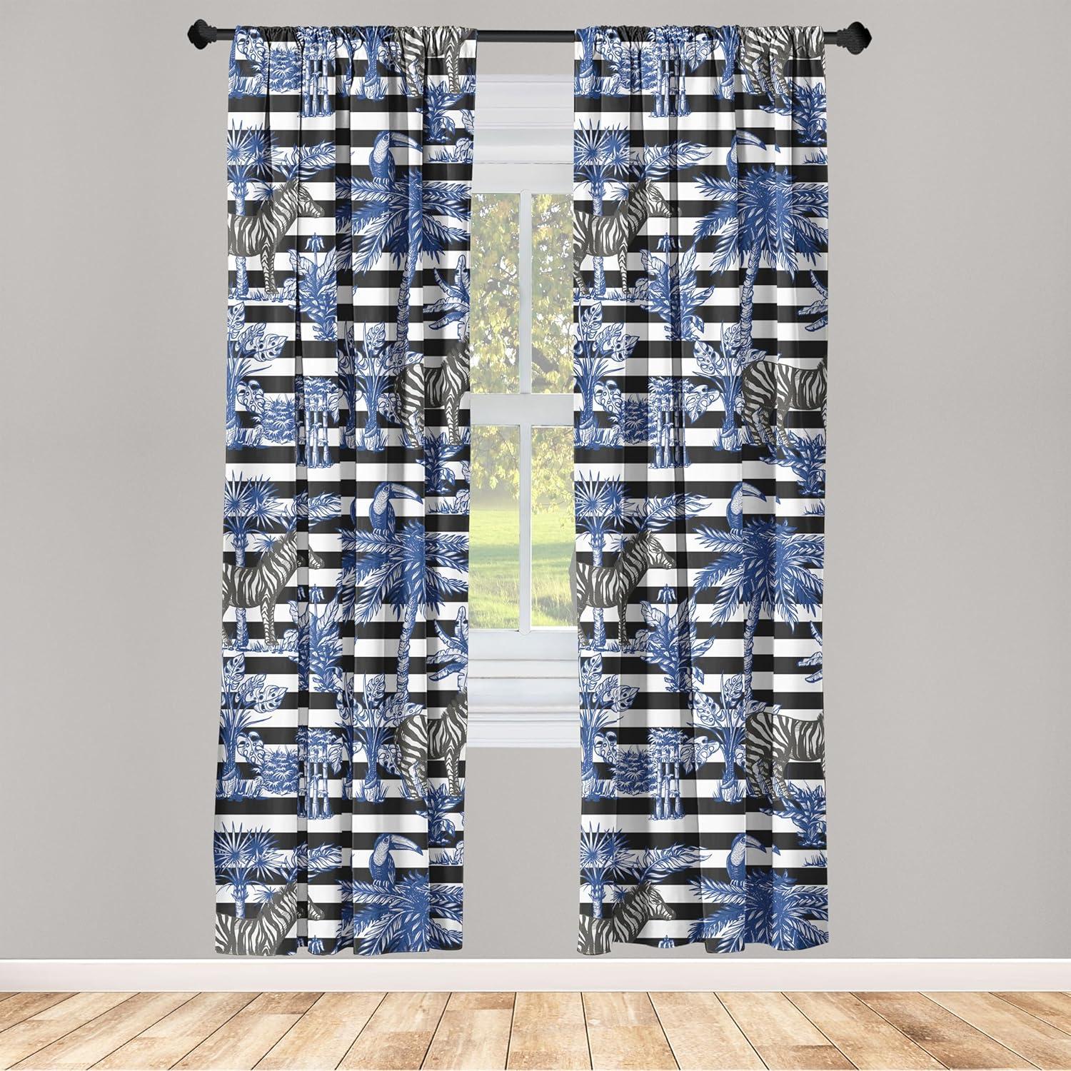 imageAmbesonne Flower Print Curtains Blurry Effect Spring Blossoms Floral Branches Vintage Romance Window Treatments 2 Panel Set for Living Room Bedroom Pair of 28 x 95 Rose Pink and Fern GreenGrey Black Violet Blue