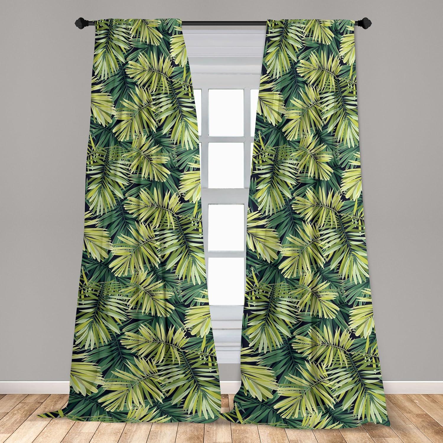 imageAmbesonne Flower Print Curtains Blurry Effect Spring Blossoms Floral Branches Vintage Romance Window Treatments 2 Panel Set for Living Room Bedroom Pair of 28 x 95 Rose Pink and Fern GreenEmerald Apple Green