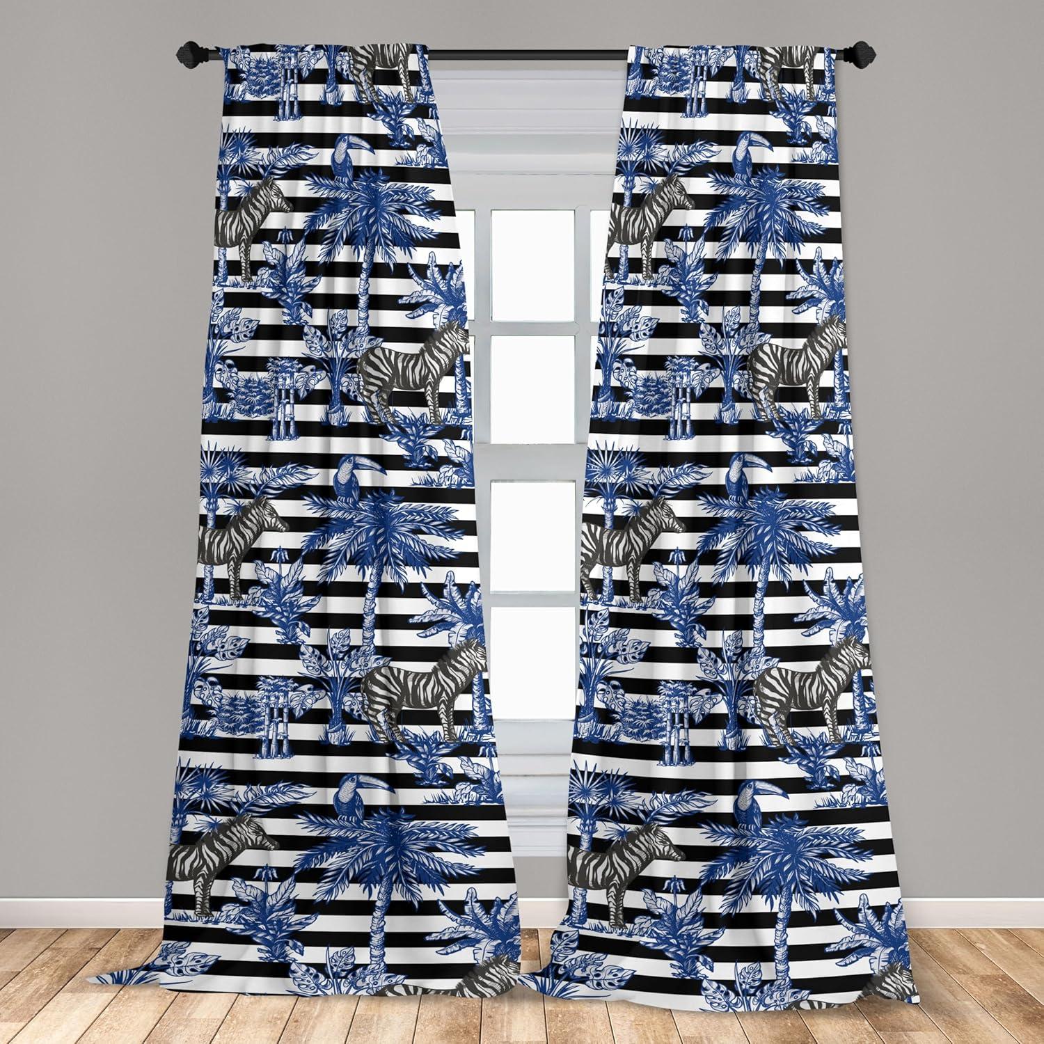 imageAmbesonne Flower Print Curtains Blurry Effect Spring Blossoms Floral Branches Vintage Romance Window Treatments 2 Panel Set for Living Room Bedroom Pair of 28 x 95 Rose Pink and Fern GreenGrey Black Violet Blue