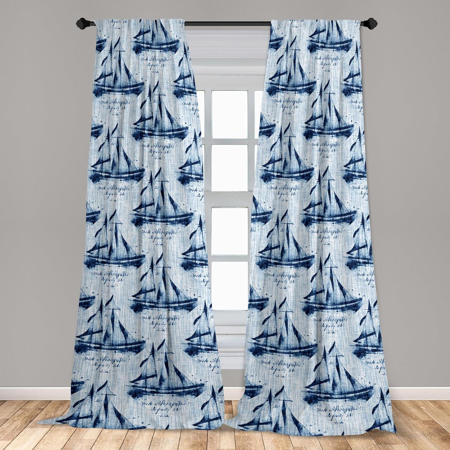 imageAmbesonne Flower Print Curtains Blurry Effect Spring Blossoms Floral Branches Vintage Romance Window Treatments 2 Panel Set for Living Room Bedroom Pair of 28 x 95 Rose Pink and Fern GreenPale Blue Indigo
