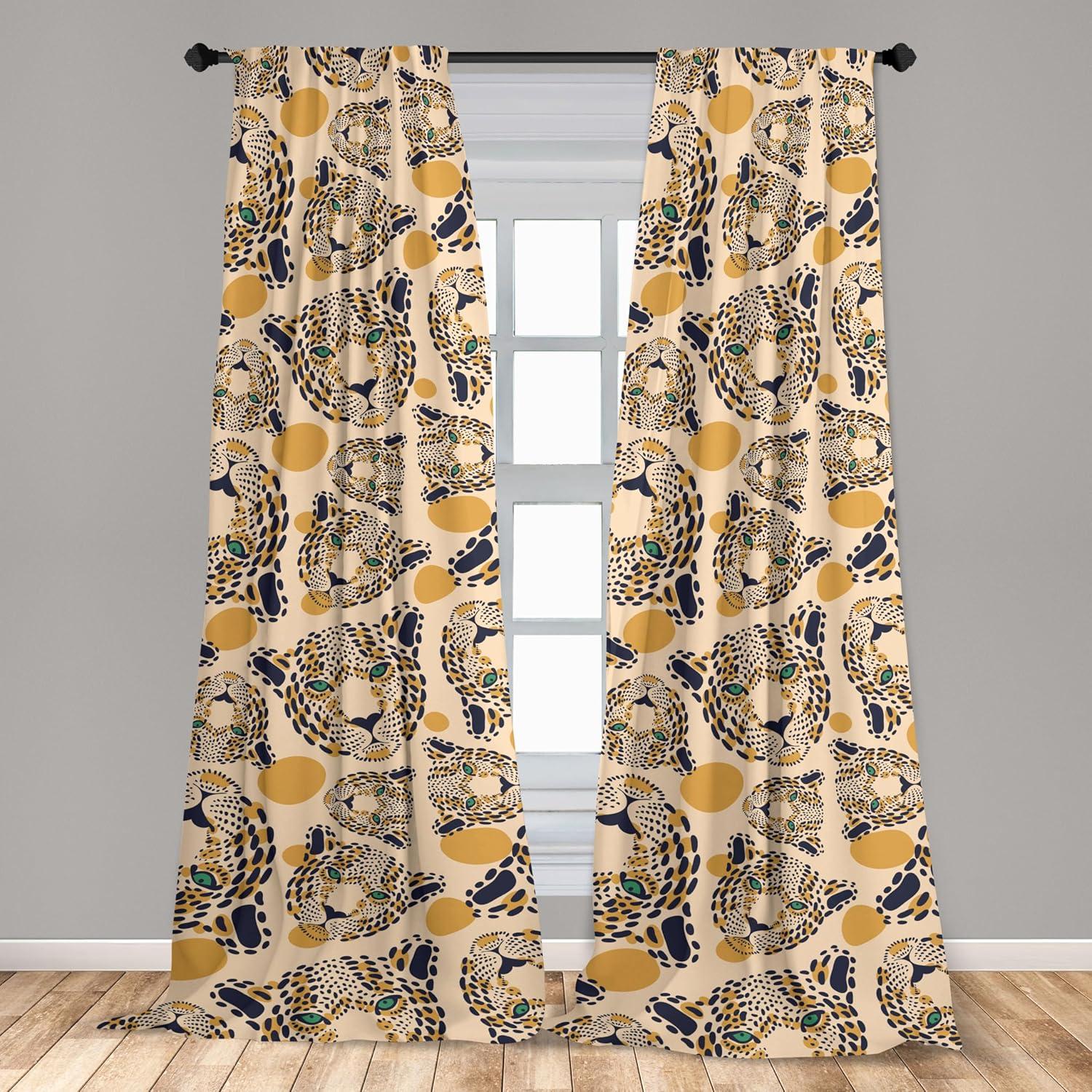 imageAmbesonne Flower Print Curtains Blurry Effect Spring Blossoms Floral Branches Vintage Romance Window Treatments 2 Panel Set for Living Room Bedroom Pair of 28 x 95 Rose Pink and Fern GreenCamel Dark Blue Peach