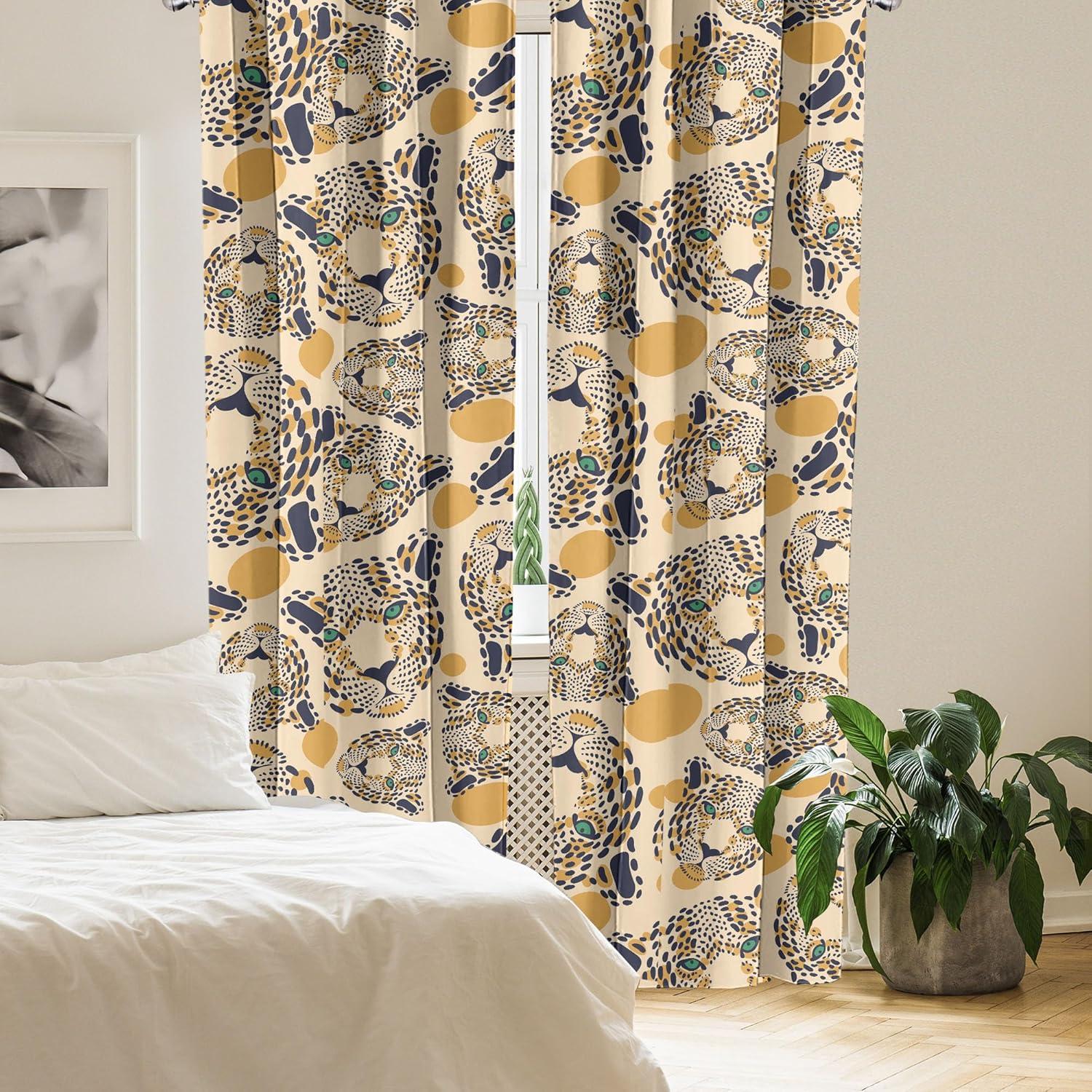 imageAmbesonne Flower Print Curtains Blurry Effect Spring Blossoms Floral Branches Vintage Romance Window Treatments 2 Panel Set for Living Room Bedroom Pair of 28 x 95 Rose Pink and Fern GreenCamel Dark Blue Peach