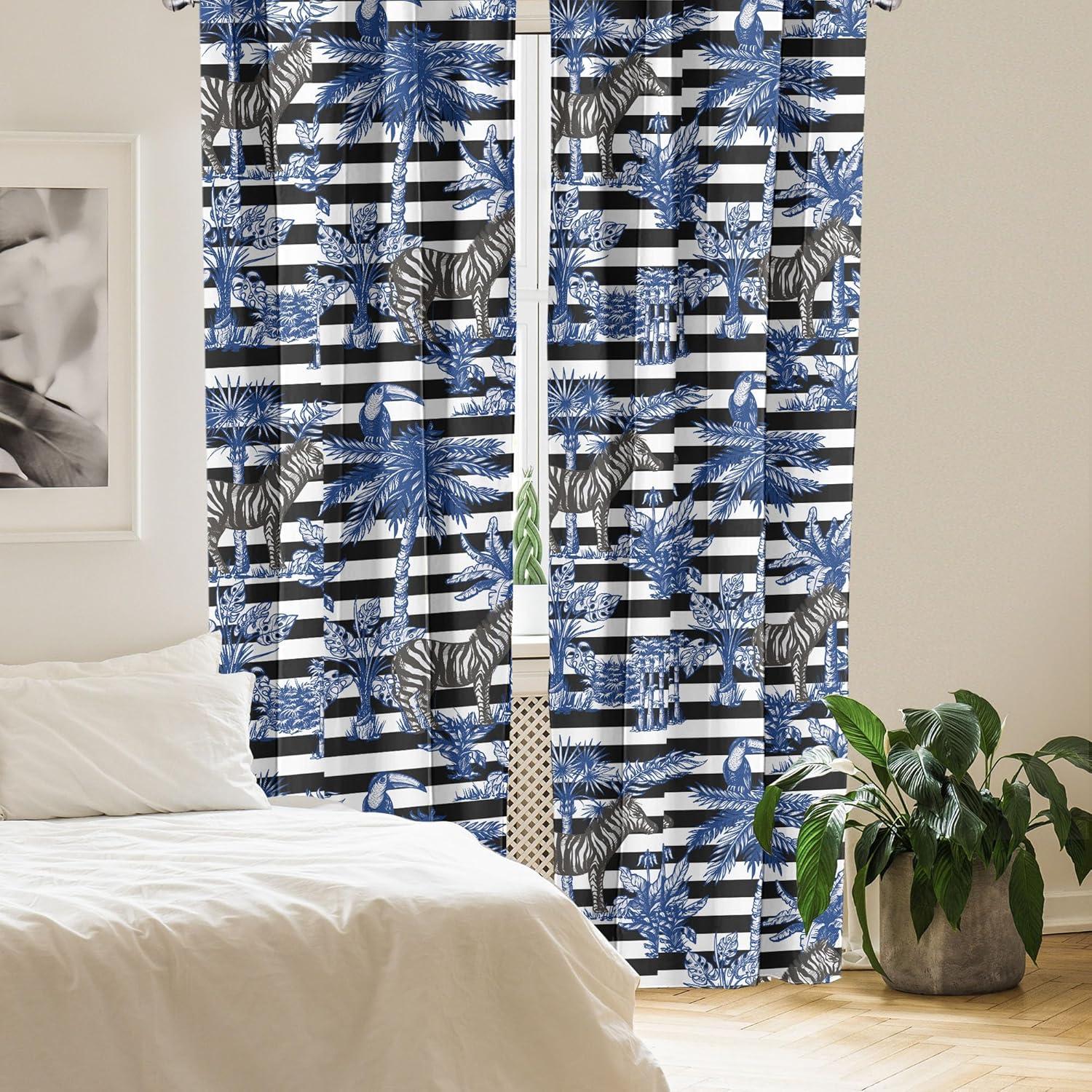 imageAmbesonne Flower Print Curtains Blurry Effect Spring Blossoms Floral Branches Vintage Romance Window Treatments 2 Panel Set for Living Room Bedroom Pair of 28 x 95 Rose Pink and Fern GreenGrey Black Violet Blue