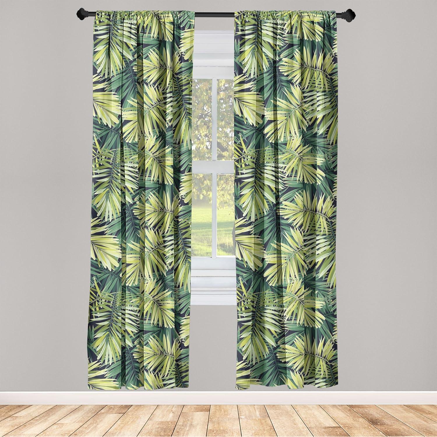imageAmbesonne Flower Print Curtains Blurry Effect Spring Blossoms Floral Branches Vintage Romance Window Treatments 2 Panel Set for Living Room Bedroom Pair of 28 x 95 Rose Pink and Fern GreenEmerald Apple Green