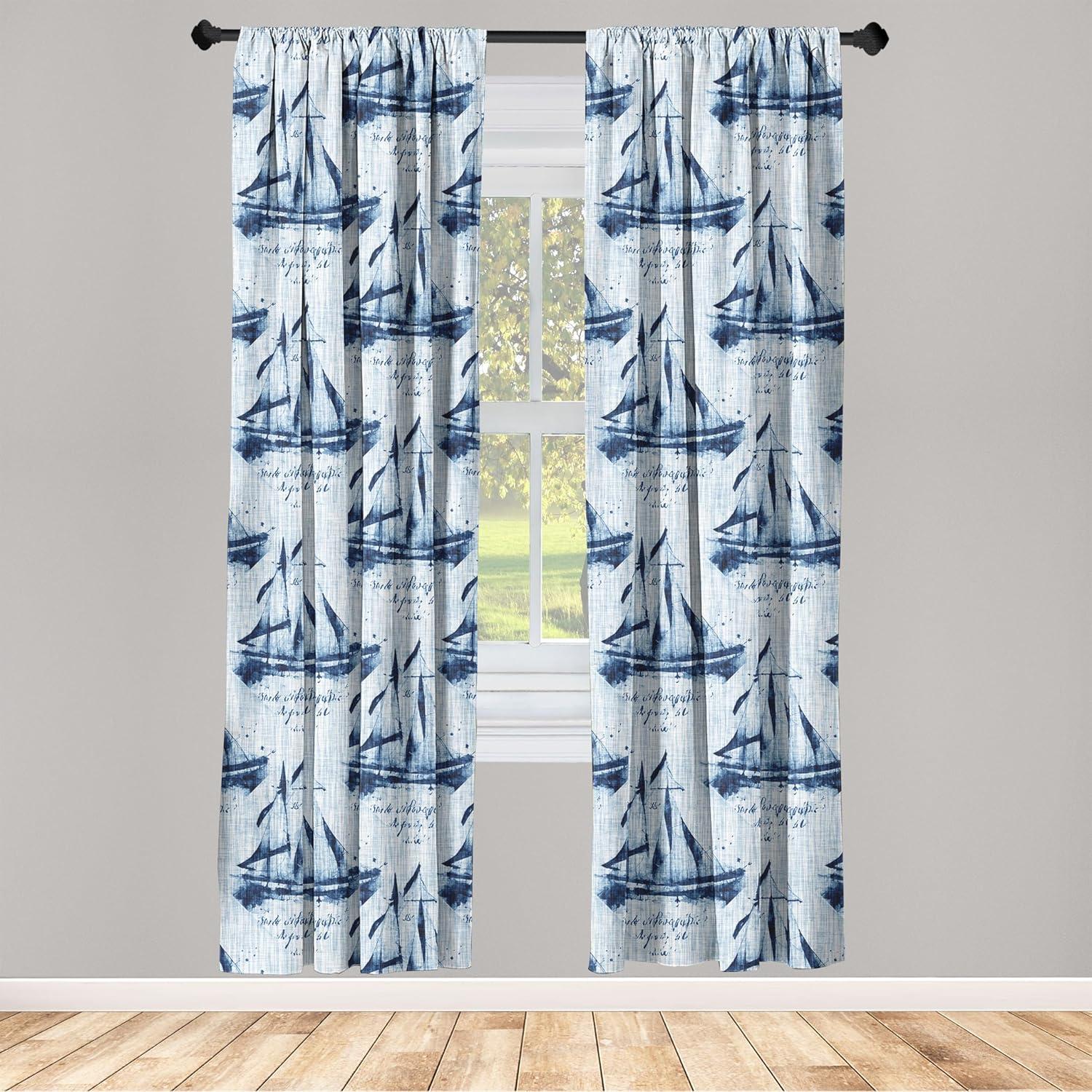 imageAmbesonne Flower Print Curtains Blurry Effect Spring Blossoms Floral Branches Vintage Romance Window Treatments 2 Panel Set for Living Room Bedroom Pair of 28 x 95 Rose Pink and Fern GreenPale Blue Indigo
