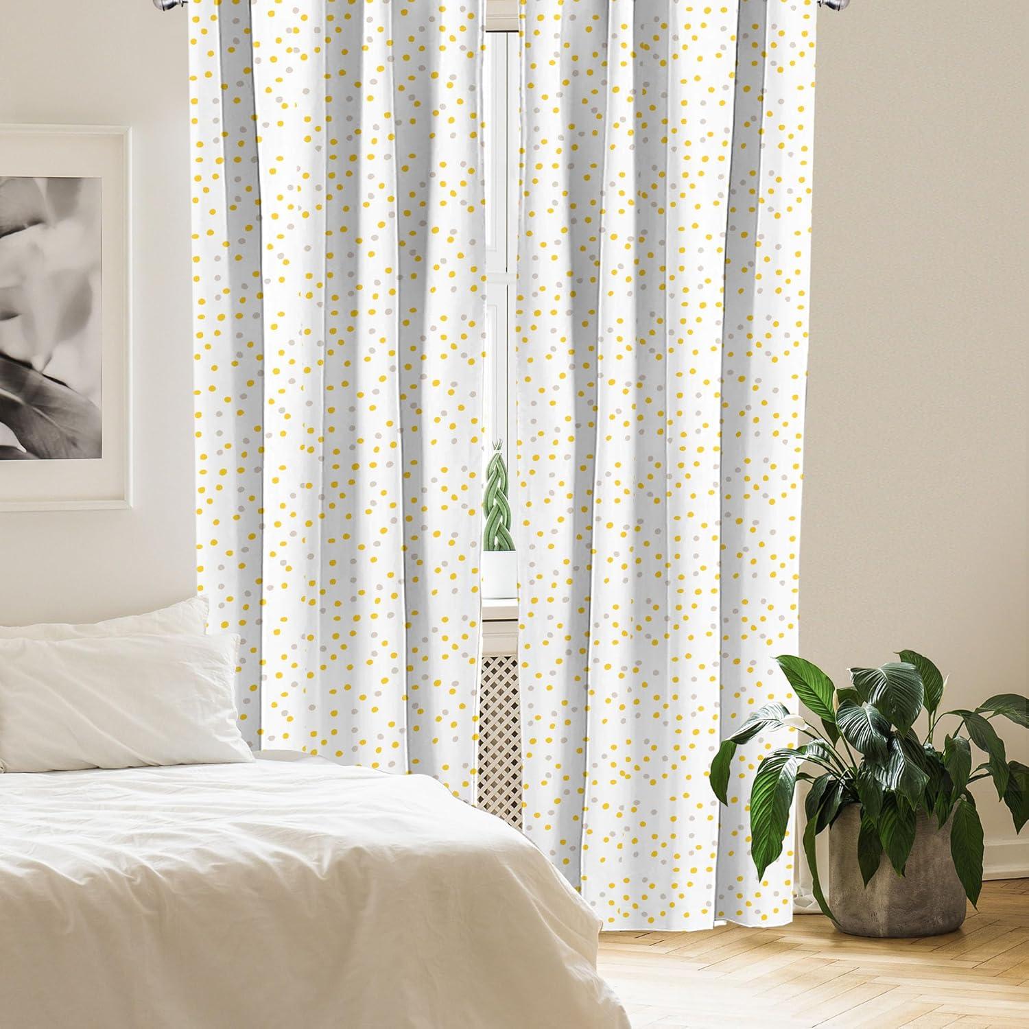 imageAmbesonne Yellow Polka Dot Curtains Repetitive Spots Randomly Scattered on a Plain Backdrop Window Treatments 2 Panel Set for Living Room Bedroom Pair of 28 x 84 Earth Yellow Pale TanEarth Yellow Pale Tan