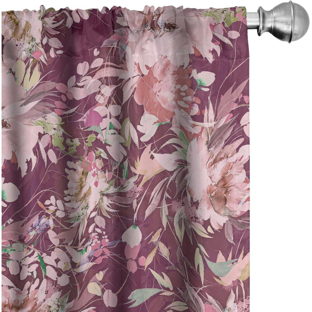 imageAmbesonne Flower Print Curtains Blurry Effect Spring Blossoms Floral Branches Vintage Romance Window Treatments 2 Panel Set for Living Room Bedroom Pair of 28 x 95 Rose Pink and Fern GreenDried Rose and Pale Pink