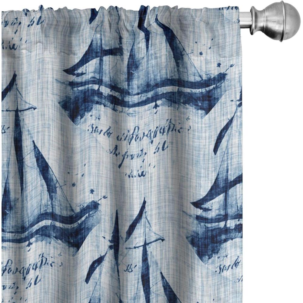 imageAmbesonne Flower Print Curtains Blurry Effect Spring Blossoms Floral Branches Vintage Romance Window Treatments 2 Panel Set for Living Room Bedroom Pair of 28 x 95 Rose Pink and Fern GreenPale Blue Indigo