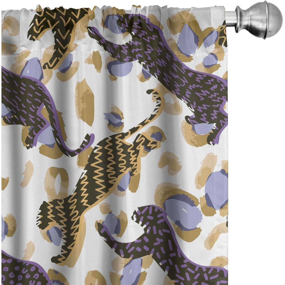 imageAmbesonne Flower Print Curtains Blurry Effect Spring Blossoms Floral Branches Vintage Romance Window Treatments 2 Panel Set for Living Room Bedroom Pair of 28 x 95 Rose Pink and Fern GreenCocoa Camel and Violet