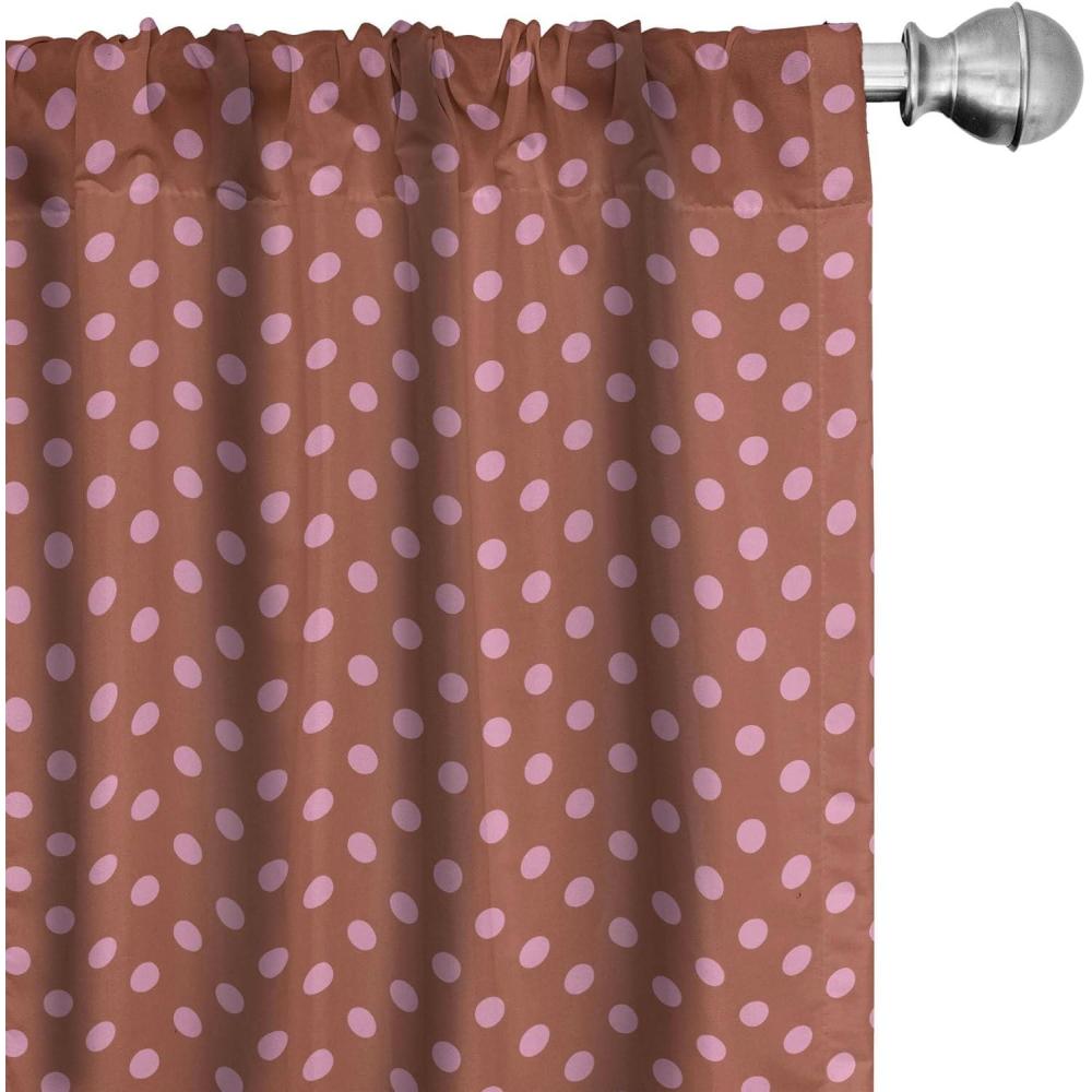 imageAmbesonne Pink Polka Dots Curtains Brown Background with Blush Circles Wedding Celebration Window Treatments 2 Panel Set for Living Room Bedroom Pair of  28 x 95 Redwood FuchsiaRedwood Fuchsia
