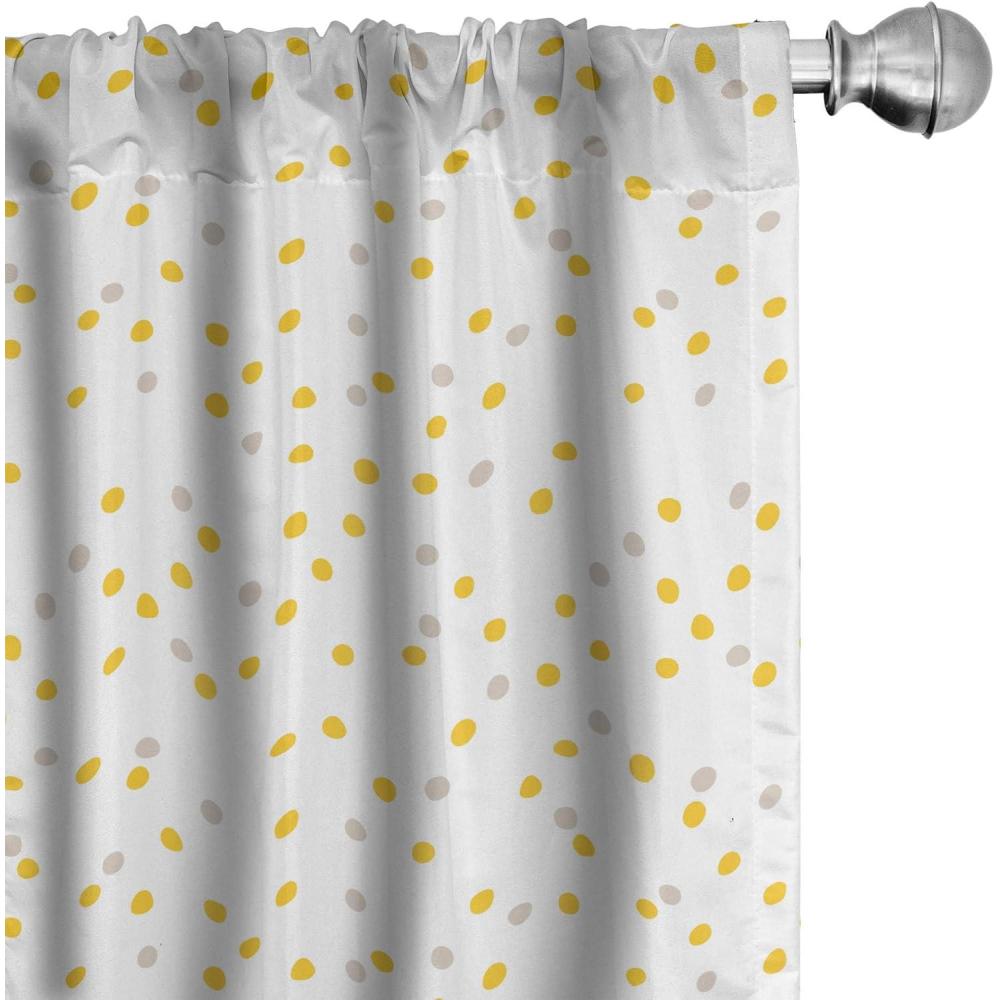 imageAmbesonne Yellow Polka Dot Curtains Repetitive Spots Randomly Scattered on a Plain Backdrop Window Treatments 2 Panel Set for Living Room Bedroom Pair of  28 x 84 Earth Yellow Pale TanEarth Yellow Pale Tan