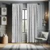 Ambesonne Abstract 2 Panel Curtain Set, Monochrome Lines and Dots Abstract Image Geometrical Elements Oval Shapes, Window Treatment Living Room Bedroom Decor, Pair of – 28″ x 95″, Black and White