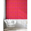 Ambesonne Abstract Peel & Stick Wallpaper for Home, Plaid Pattern Inspired Hand Drawn Vertical and Horizontal Stripes, Self-Adhesive Living Room Kitchen Accent, 13″ x 72″, Hot Pink and Burnt Orange