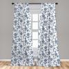 Ambesonne Blue Curtains, Chinese Floral Garden Pattern Nature Inspirations with Traditional Ornament Design, Window Treatments 2 Panel Set for Living Room Bedroom, Pair of – 28″ x 84″, White Blue