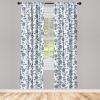 Ambesonne Blue Curtains, Chinese Floral Garden Pattern Nature Inspirations with Traditional Ornament Design, Window Treatments 2 Panel Set for Living Room Bedroom, Pair of – 28″ x 84″, White Blue