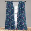 Ambesonne Botany Curtains, Exotic Forest Flower Mushroom Leaf Pine Nuts Oak Bluebell Berry, Window Treatments 2 Panel Set for Living Room Bedroom, Pair of – 28″ x 63″, Jade Green Night Blue(Jade Green Night Blue)