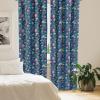 Ambesonne Botany Curtains, Exotic Forest Flower Mushroom Leaf Pine Nuts Oak Bluebell Berry, Window Treatments 2 Panel Set for Living Room Bedroom, Pair of – 28″ x 63″, Jade Green Night Blue(Jade Green Night Blue)