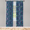 Ambesonne Botany Curtains, Exotic Forest Flower Mushroom Leaf Pine Nuts Oak Bluebell Berry, Window Treatments 2 Panel Set for Living Room Bedroom, Pair of – 28″ x 63″, Jade Green Night Blue(Jade Green Night Blue)