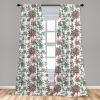 Ambesonne Floral Curtains, Vintage Style Ornamental Flower Motifs Flourishing Romantic Spring Leaves Art, Window Treatments 2 Panel Set for Living Room Bedroom, Pair of – 28″ x 84″, Multicolor(Multi Color)