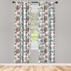 Ambesonne Floral Curtains, Vintage Style Ornamental Flower Motifs Flourishing Romantic Spring Leaves Art, Window Treatments 2 Panel Set for Living Room Bedroom, Pair of – 28″ x 84″, Multicolor(Multi Color)
