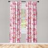 Ambesonne Flower Print Curtains, Blurry Effect Spring Blossoms Floral Branches Vintage Romance, Window Treatments 2 Panel Set for Living Room Bedroom, Pair of – 28″ x 95″, Rose Pink and Fern Green(Pink Salmon)