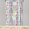 Ambesonne Flower Print Curtains, Blurry Effect Spring Blossoms Floral Branches Vintage Romance, Window Treatments 2 Panel Set for Living Room Bedroom, Pair of – 28″ x 95″, Rose Pink and Fern Green(Salmon Peach Multicolor)