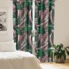 Ambesonne Flower Print Curtains, Blurry Effect Spring Blossoms Floral Branches Vintage Romance, Window Treatments 2 Panel Set for Living Room Bedroom, Pair of – 28″ x 95″, Rose Pink and Fern Green(Emerald Pink and Green)