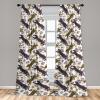 Ambesonne Flower Print Curtains, Blurry Effect Spring Blossoms Floral Branches Vintage Romance, Window Treatments 2 Panel Set for Living Room Bedroom, Pair of – 28″ x 95″, Rose Pink and Fern Green(Cocoa Camel and Violet)