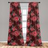 Ambesonne Flower Print Curtains, Blurry Effect Spring Blossoms Floral Branches Vintage Romance, Window Treatments 2 Panel Set for Living Room Bedroom, Pair of – 28″ x 95″, Rose Pink and Fern Green(Burgundy Coral Green)