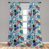 Ambesonne Flower Print Curtains, Blurry Effect Spring Blossoms Floral Branches Vintage Romance, Window Treatments 2 Panel Set for Living Room Bedroom, Pair of – 28″ x 95″, Rose Pink and Fern Green(Sky Blue Multicolor)