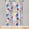 Ambesonne Flower Print Curtains, Blurry Effect Spring Blossoms Floral Branches Vintage Romance, Window Treatments 2 Panel Set for Living Room Bedroom, Pair of – 28″ x 95″, Rose Pink and Fern Green(Multi Color)