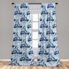 Ambesonne Flower Print Curtains, Blurry Effect Spring Blossoms Floral Branches Vintage Romance, Window Treatments 2 Panel Set for Living Room Bedroom, Pair of – 28″ x 95″, Rose Pink and Fern Green(Pale Blue Indigo)