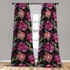 Ambesonne Flower Print Curtains, Blurry Effect Spring Blossoms Floral Branches Vintage Romance, Window Treatments 2 Panel Set for Living Room Bedroom, Pair of – 28″ x 95″, Rose Pink and Fern Green(Dark Magenta Green)