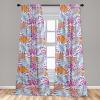 Ambesonne Flower Print Curtains, Blurry Effect Spring Blossoms Floral Branches Vintage Romance, Window Treatments 2 Panel Set for Living Room Bedroom, Pair of – 28″ x 95″, Rose Pink and Fern Green(Apricot Pale Purple Pink)