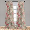 Ambesonne Flower Print Curtains, Blurry Effect Spring Blossoms Floral Branches Vintage Romance, Window Treatments 2 Panel Set for Living Room Bedroom, Pair of – 28″ x 95″, Rose Pink and Fern Green(Reseda Green Dark Coral)