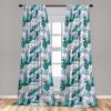 Ambesonne Flower Print Curtains, Blurry Effect Spring Blossoms Floral Branches Vintage Romance, Window Treatments 2 Panel Set for Living Room Bedroom, Pair of – 28″ x 95″, Rose Pink and Fern Green(Teal Lilac White)