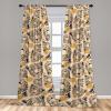 Ambesonne Flower Print Curtains, Blurry Effect Spring Blossoms Floral Branches Vintage Romance, Window Treatments 2 Panel Set for Living Room Bedroom, Pair of – 28″ x 95″, Rose Pink and Fern Green(Camel Dark Blue Peach)