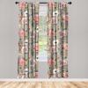 Ambesonne Flower Print Curtains, Blurry Effect Spring Blossoms Floral Branches Vintage Romance, Window Treatments 2 Panel Set for Living Room Bedroom, Pair of – 28″ x 95″, Rose Pink and Fern Green(Dark Tan Coral Blue Grey)