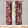 Ambesonne Flower Print Curtains, Blurry Effect Spring Blossoms Floral Branches Vintage Romance, Window Treatments 2 Panel Set for Living Room Bedroom, Pair of – 28″ x 95″, Rose Pink and Fern Green(Burgundy Coral Green)