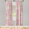 Ambesonne Flower Print Curtains, Blurry Effect Spring Blossoms Floral Branches Vintage Romance, Window Treatments 2 Panel Set for Living Room Bedroom, Pair of – 28″ x 95″, Rose Pink and Fern Green(Pink and Pastel Green)