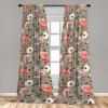 Ambesonne Flower Print Curtains, Blurry Effect Spring Blossoms Floral Branches Vintage Romance, Window Treatments 2 Panel Set for Living Room Bedroom, Pair of – 28″ x 95″, Rose Pink and Fern Green(Dark Tan Coral Blue Grey)