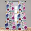 Ambesonne Flower Print Curtains, Blurry Effect Spring Blossoms Floral Branches Vintage Romance, Window Treatments 2 Panel Set for Living Room Bedroom, Pair of – 28″ x 95″, Rose Pink and Fern Green(Multi Color)