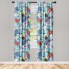 Ambesonne Flower Print Curtains, Blurry Effect Spring Blossoms Floral Branches Vintage Romance, Window Treatments 2 Panel Set for Living Room Bedroom, Pair of – 28″ x 95″, Rose Pink and Fern Green(Sky Blue Multicolor)