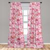 Ambesonne Flower Print Curtains, Blurry Effect Spring Blossoms Floral Branches Vintage Romance, Window Treatments 2 Panel Set for Living Room Bedroom, Pair of – 28″ x 95″, Rose Pink and Fern Green(Pink Salmon)