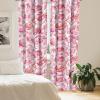 Ambesonne Flower Print Curtains, Blurry Effect Spring Blossoms Floral Branches Vintage Romance, Window Treatments 2 Panel Set for Living Room Bedroom, Pair of – 28″ x 95″, Rose Pink and Fern Green(Pink Salmon)