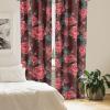 Ambesonne Flower Print Curtains, Blurry Effect Spring Blossoms Floral Branches Vintage Romance, Window Treatments 2 Panel Set for Living Room Bedroom, Pair of – 28″ x 95″, Rose Pink and Fern Green(Burgundy Coral Green)