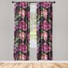 Ambesonne Flower Print Curtains, Blurry Effect Spring Blossoms Floral Branches Vintage Romance, Window Treatments 2 Panel Set for Living Room Bedroom, Pair of – 28″ x 95″, Rose Pink and Fern Green(Dark Magenta Green)