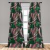 Ambesonne Flower Print Curtains, Blurry Effect Spring Blossoms Floral Branches Vintage Romance, Window Treatments 2 Panel Set for Living Room Bedroom, Pair of – 28″ x 95″, Rose Pink and Fern Green(Emerald Pink and Green)