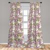 Ambesonne Flower Print Curtains, Blurry Effect Spring Blossoms Floral Branches Vintage Romance, Window Treatments 2 Panel Set for Living Room Bedroom, Pair of – 28″ x 95″, Rose Pink and Fern Green(Ivory and Multicolor)