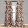 Ambesonne Flower Print Curtains, Blurry Effect Spring Blossoms Floral Branches Vintage Romance, Window Treatments 2 Panel Set for Living Room Bedroom, Pair of – 28″ x 95″, Rose Pink and Fern Green(Reseda Green Pink and Ivory)